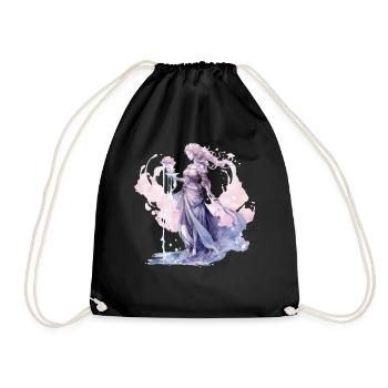 Aquarius Astrology Vaporave Aesthetic Zodiac Sign - Turnbeutel - Schwarz - Vorne