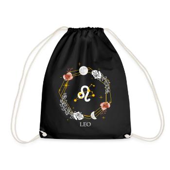 Leo Constellation Sign Zodiac Symbol Astrology - Turnbeutel - Schwarz - Vorne