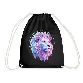 Astrology Leo Zodiac Sign Geometric Lion August - Turnbeutel - Schwarz - Vorne