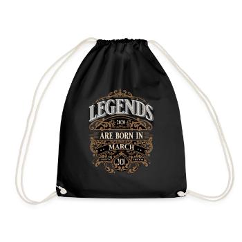 2020 Mars Né Anniversaire Année de naissance - Sac de sport léger - noir - Devant