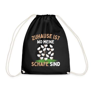 Home is where my sheep are! Sheep Shepherd - Drawstring Bag - black - Front