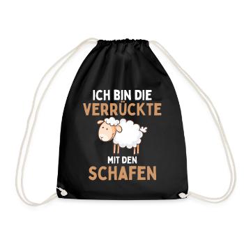 I'M THE CRAZY ONE WITH THE SHEEP - Sheep - Drawstring Bag - black - Front