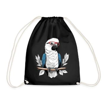 Papagei mit Brille - Turnbeutel - Schwarz - Vorne