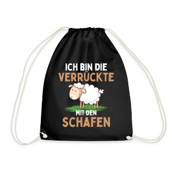 I'M THE CRAZY ONE WITH THE SHEEP - Sheep - Drawstring Bag - black - Front
