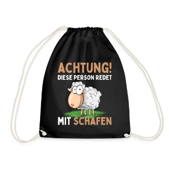 Lustiger Schaf Schafe Schäferei Schafhirte - Turnbeutel - Schwarz - Vorne