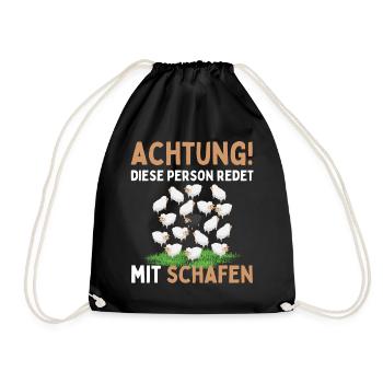 Lustiger Schaf Schafe Schäferei Schafhirte - Turnbeutel - Schwarz - Vorne