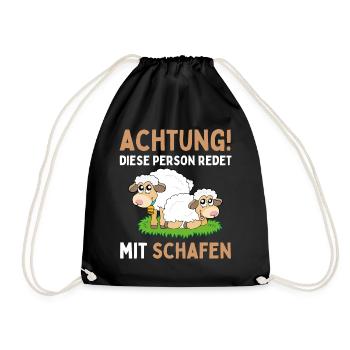 Lustiger Schaf Schafe Schäferei Schafhirte - Turnbeutel - Schwarz - Vorne