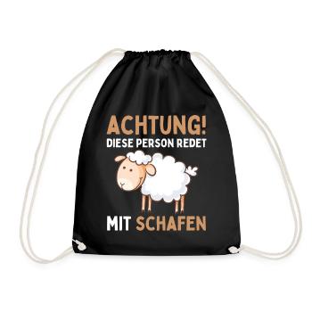 Lustiger Schaf Schafe Schäferei Schafhirte - Turnbeutel - Schwarz - Vorne