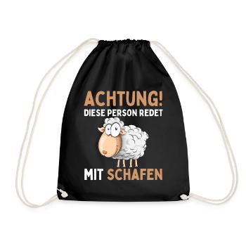Lustiger Schaf Schafe Schäferei Schafhirte - Turnbeutel - Schwarz - Vorne
