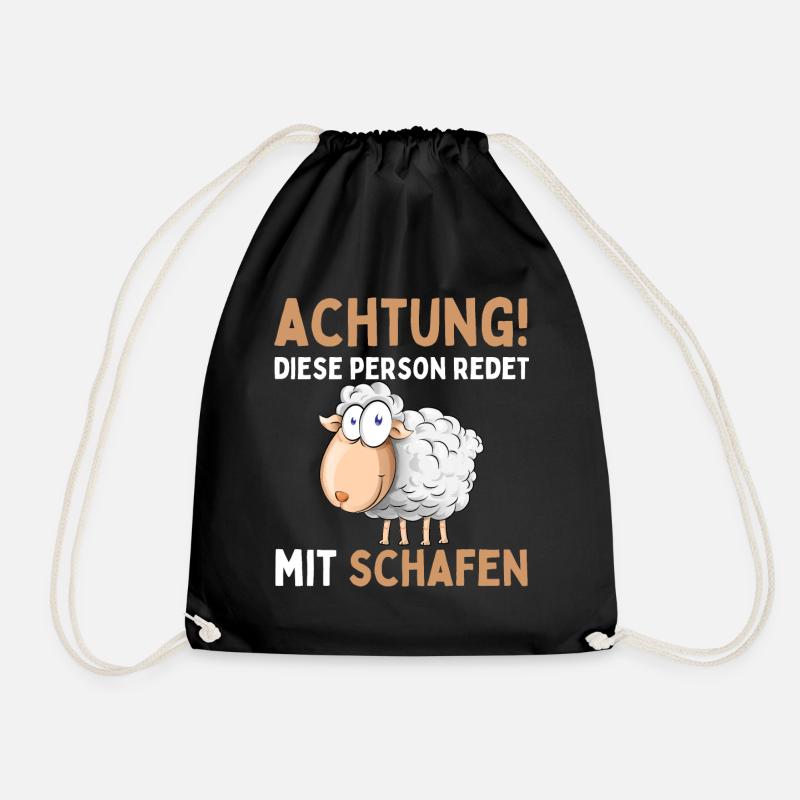 Lustiger Schaf Schafe Schäferei Schafhirte - Turnbeutel - Schwarz