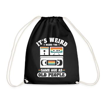 Pensioner Pension 50th 60th Birthday 80s 90s Gift - Drawstring Bag - black - Front