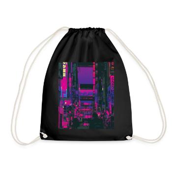 80er Retro Vaporwave Ästhetik Japan Tokio - Turnbeutel - Schwarz - Vorne