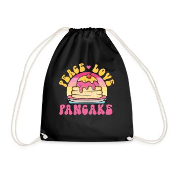 Pancake Lover Kids Girl Peace Love - Turnbeutel - Schwarz - Vorne