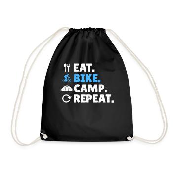 Manger. Vélo. Camp. Répéter. - Vélo de gravier Bikepacking - Sac de sport léger - noir - Devant