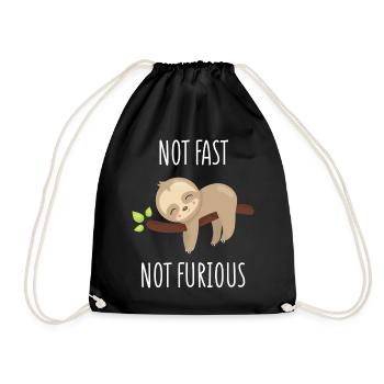 Not Fast, Not Furious - Drawstring Bag - black - Front