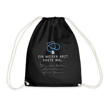 A wise doctor once said handwriting - Drawstring Bag - black - Front