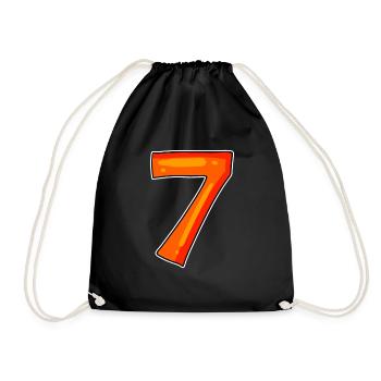 7 Number Seven Number Symbol Sign - Drawstring Bag - black - Front