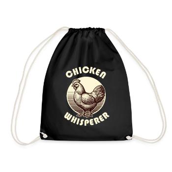 Chicken Chickens Chickens Whisperer Chicken Coop Farm - Drawstring Bag - black - Front