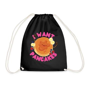Amoureux des crêpes Les enfants je veux des crêpes - Sac de sport léger - noir - Devant