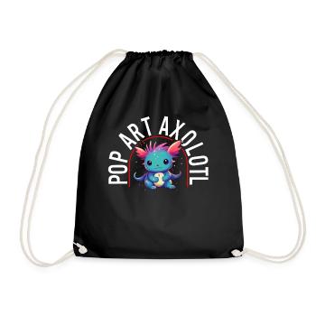 Axolotl Chemise Enfants Art Chemise Axolotl Jeu de mots Animal - Sac de sport léger - noir - Devant