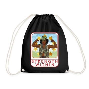 Veteran Shirt, Strength Within Tee, Gift For - Drawstring Bag - black - Front