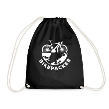 Travel Bike Bikepacker Gravel Bike Bikepacking - Drawstring Bag - black - Front