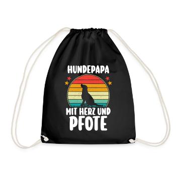 Dog Retro Dog Mom - Drawstring Bag - black - Front