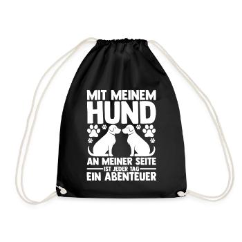 Hund Hundebesitzer Hundehalter Hundemotiv Hunde - Turnbeutel - Schwarz - Vorne