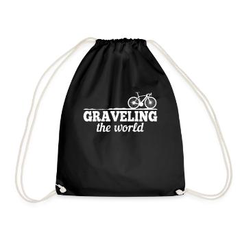 Graveling The World - Gravel Bike Bikepacker Bikep - Drawstring Bag - black - Front