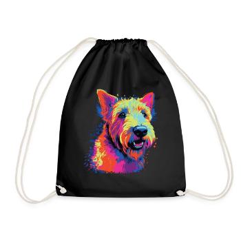 Aquarelle colorée Lakeland Terrier - Sac de sport léger - noir - Devant