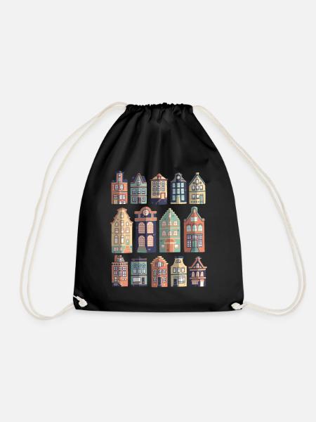 Dutch Houses - Drawstring Bag - black