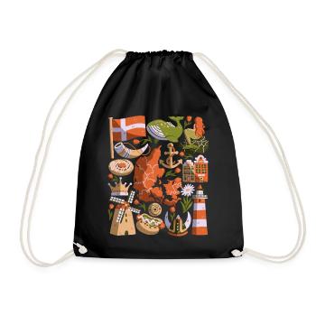 Denmark - Drawstring Bag - black - Front