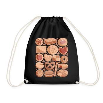 Biscuits - Drawstring Bag - black - Front