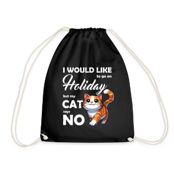 Cat Cat Mom Holiday Pet Cat Love Cute - Drawstring Bag - black - Front