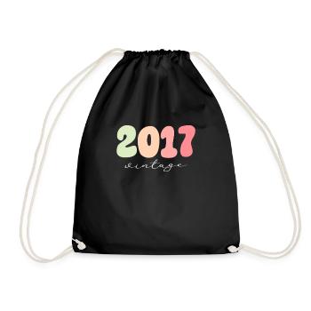 Vintage Jahrgang 2017 Geburtstag - Turnbeutel - Schwarz - Vorne