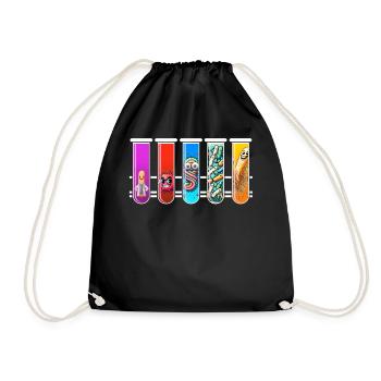 Science Shirt, Different Types Of Bacteria In - Drawstring Bag - black - Front