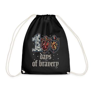 School Shirt, 100 Days Of Bravery Castle Towers - Drawstring Bag - black - Front