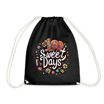 School Shirt, 100 Sweet Days Cute Candies - Drawstring Bag - black - Front