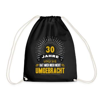 30 Hochzeitstag Mann 30 Jahre Ehe Perlenhochzeit - Turnbeutel - Schwarz - Vorne
