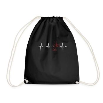 Slot Car Heartbeat RC Car Minicar Slot Car Slotcar - Drawstring Bag - black - Front