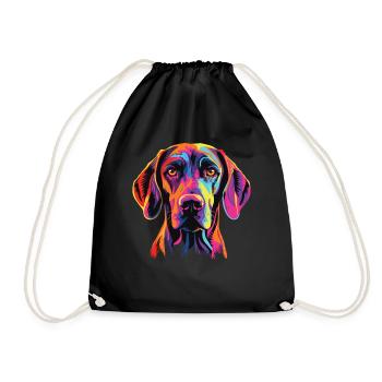 Wasserfarben Farbenfroher Plott Hound - Turnbeutel - Schwarz - Vorne