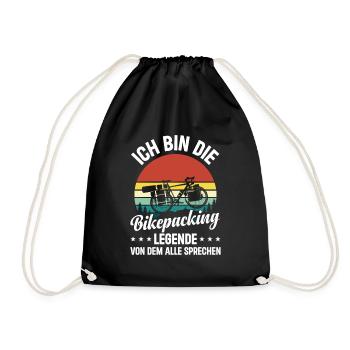Gravel Bicycle Bikepacker - I'm the bikepacker - Drawstring Bag - black - Front