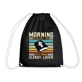 Le matin n’est pas mon heure, je suis pasteur - Sac de sport léger - noir - Devant