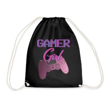 Lustiger Gamer Spruch Gaming Girl - Turnbeutel - Schwarz - Vorne