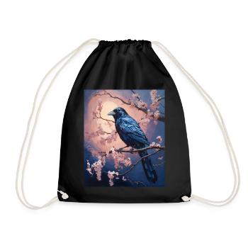 Art japonais Gravure sur bois japonaise Art Print Sakura - Sac de sport léger - noir - Devant