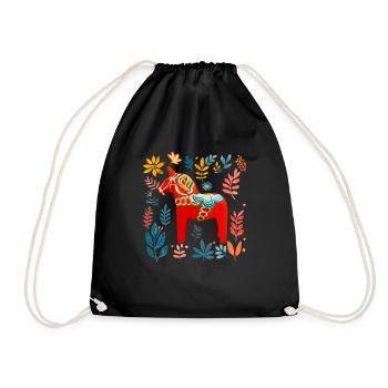 Dala Horse Sweden Swedish horse - Turnbeutel - Schwarz - Vorne