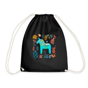 Dala Horse Sweden Swedish horse - Turnbeutel - Schwarz - Vorne