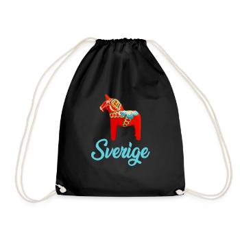Dala Horse Sweden Swedish horse - Turnbeutel - Schwarz - Vorne