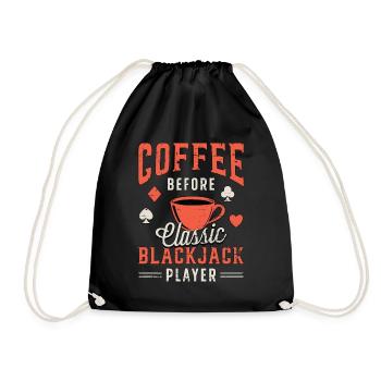 Blackjack classique Coffee Card Player Amateur de café - Sac de sport léger - noir - Devant
