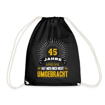 45 Hochzeitstag Mann 45 Jahre Ehe Messinghochzeit - Turnbeutel - Schwarz - Vorne